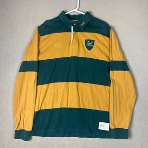 Canterbury Polo Shirt Adult Extra Large Green/Yellow South Africa Rugby Logo Men